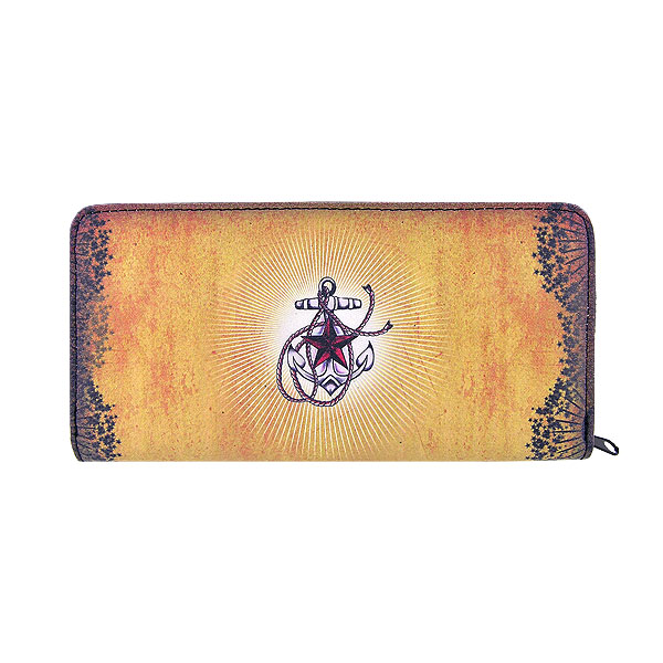 Mlavi Tattoo collection unique and beautiful vegan large wallet with tattoo style illustration print for wholesale and online shopping