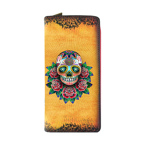 Mlavi Tattoo collection unique and beautiful vegan large wallet with tattoo style illustration print for wholesale and online shopping