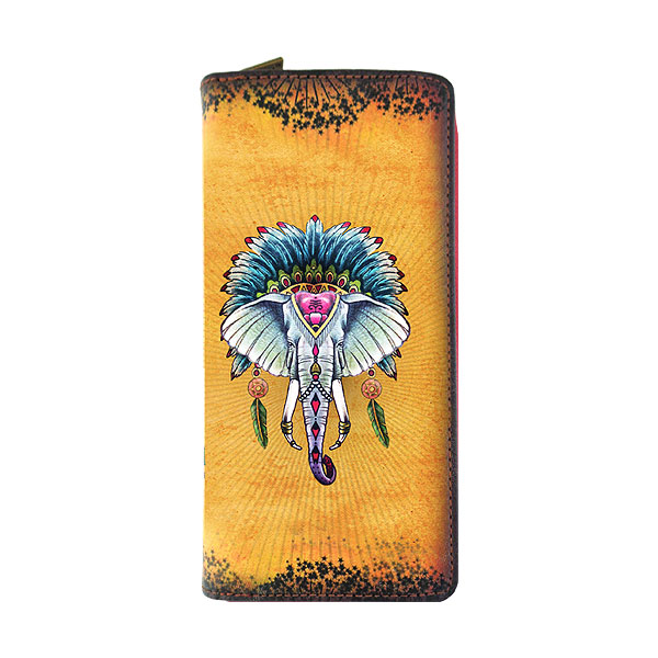 Mlavi Tattoo collection unique and beautiful vegan large wallet with tattoo style illustration print for wholesale and online shopping