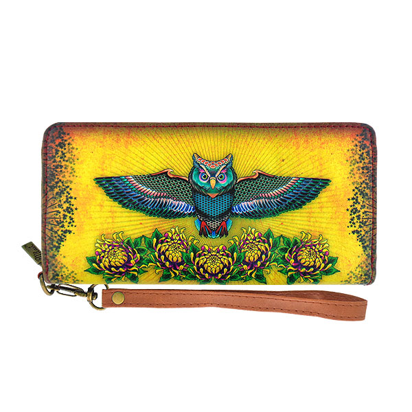 Mlavi Tattoo collection unique and beautiful vegan large wallet with tattoo style illustration print for wholesale and online shopping