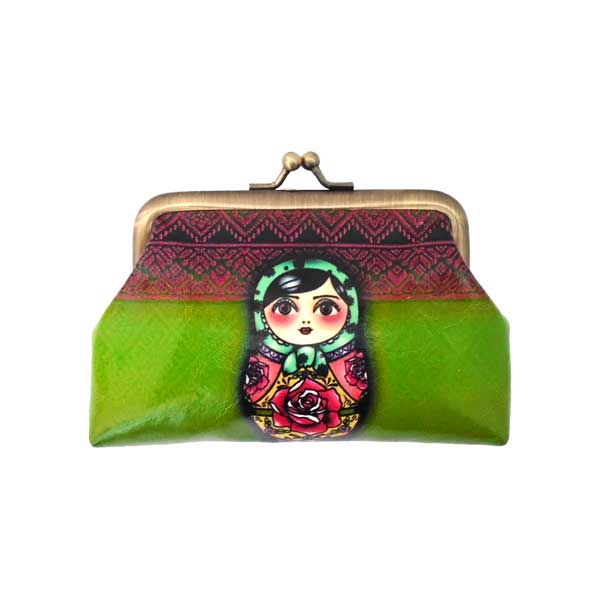 Mlavi Ukraine collection unique and beautiful vegan coin purse with Ukrainian art and craft inspired prints for wholesale and online shopping