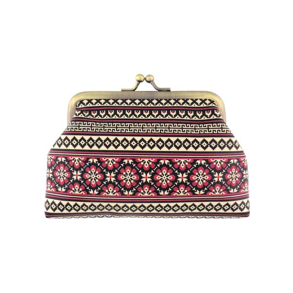 Mlavi Ukraine collection unique and beautiful vegan coin purse with Ukrainian art and craft inspired prints for wholesale and online shopping