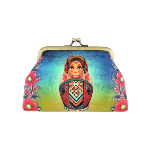 Mlavi Ukraine collection unique and beautiful vegan coin purse with Ukrainian art and craft inspired prints for wholesale and online shopping