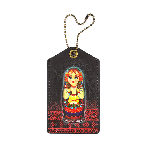 Mlavi Ukraine collection unique and beautiful vegan luggage tag with Ukrainian art and craft inspired prints for wholesale and online shopping