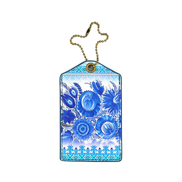Mlavi Ukraine collection unique and beautiful vegan luggage tag with Ukrainian art and craft inspired prints for wholesale and online shopping