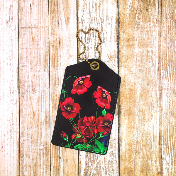 Mlavi Ukraine collection unique and beautiful vegan luggage tag with Ukrainian art and craft inspired prints for wholesale and online shopping