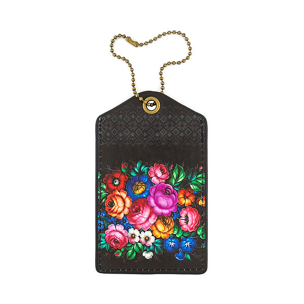 Mlavi Ukraine collection unique and beautiful vegan luggage tag with Ukrainian art and craft inspired prints for wholesale and online shopping