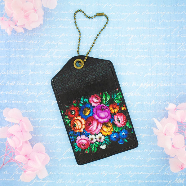 Mlavi Ukraine collection unique and beautiful vegan luggage tag with Ukrainian art and craft inspired prints for wholesale and online shopping