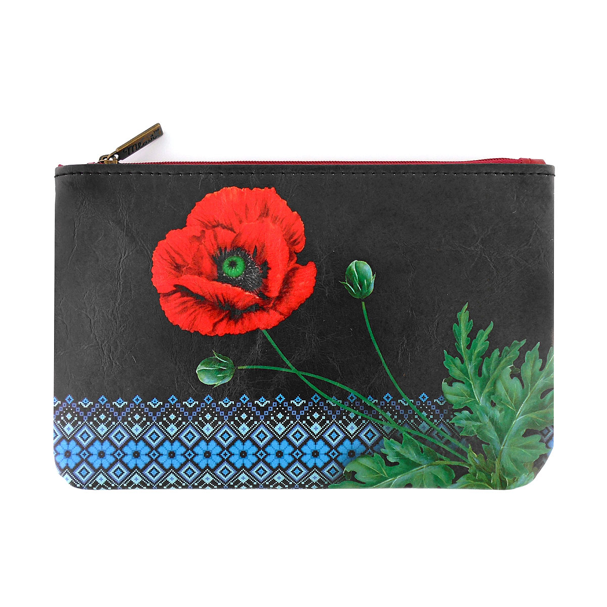 Mlavi Ukraine collection unique and beautiful vegan medium pouch with Ukrainian art and craft inspired prints for wholesale and online shopping
