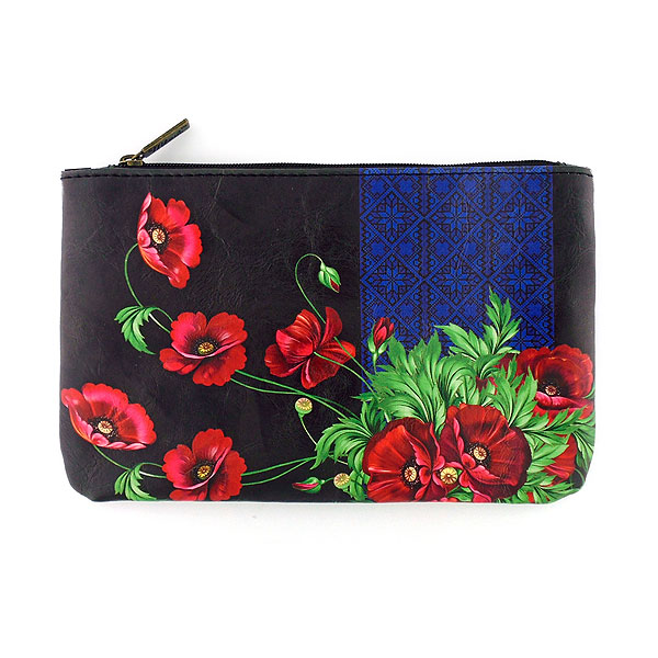 Mlavi Ukraine collection unique and beautiful vegan medium pouch with Ukrainian art and craft inspired prints for wholesale and online shopping