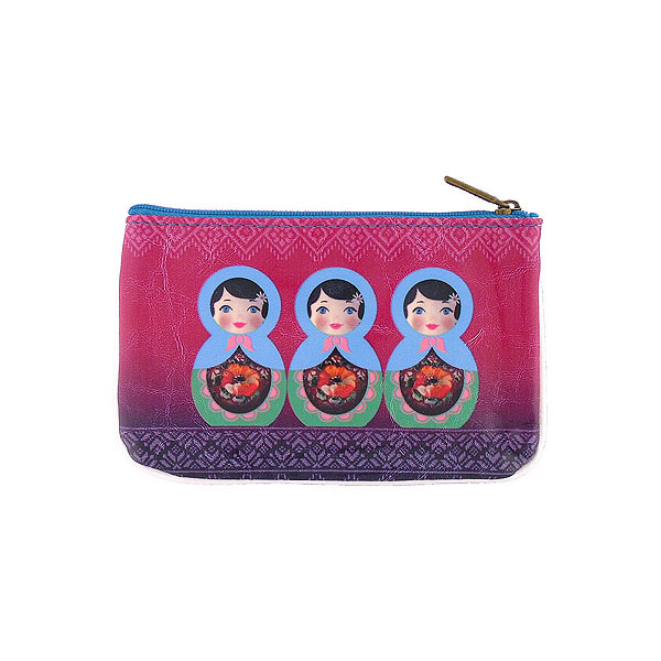 Mlavi Ukraine collection unique and beautiful vegan small pouche/coin purse with Ukrainian art and craft inspired prints for wholesale and online shopping
