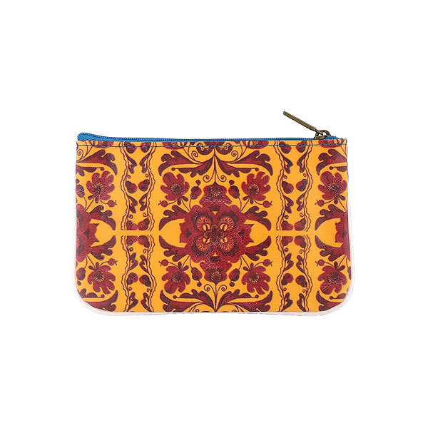 Mlavi Ukraine collection unique and beautiful vegan small pouche/coin purse with Ukrainian art and craft inspired prints for wholesale and online shopping