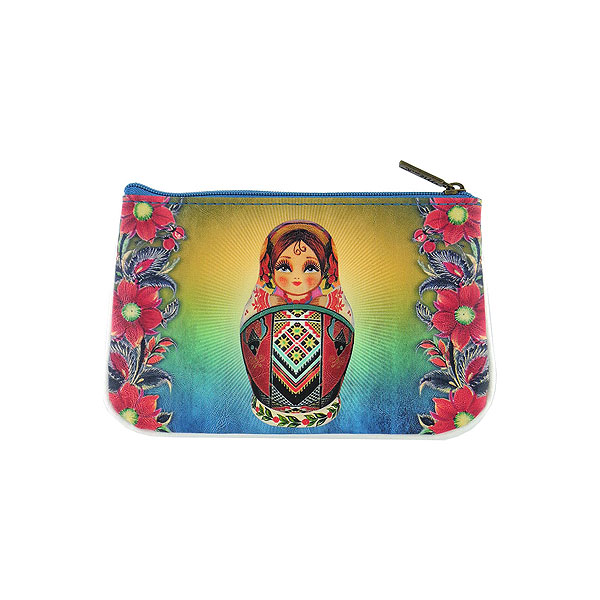 Mlavi Ukraine collection unique and beautiful vegan small pouche/coin purse with Ukrainian art and craft inspired prints for wholesale and online shopping