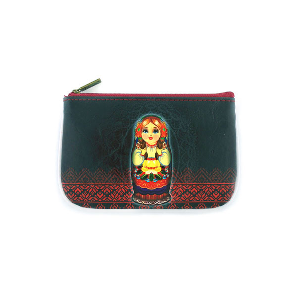 Mlavi Ukraine collection unique and beautiful vegan small pouche/coin purse with Ukrainian art and craft inspired prints for wholesale and online shopping