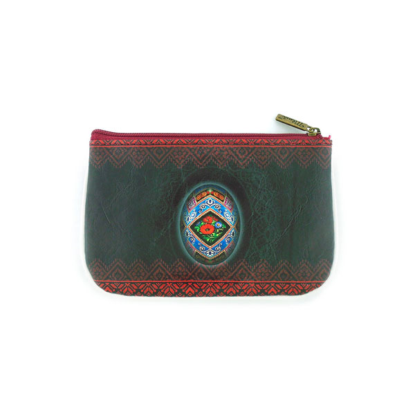 Mlavi Ukraine collection unique and beautiful vegan small pouche/coin purse with Ukrainian art and craft inspired prints for wholesale and online shopping