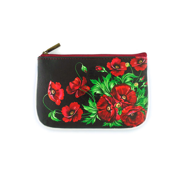 Mlavi Ukraine collection unique and beautiful vegan small pouche/coin purse with Ukrainian art and craft inspired prints for wholesale and online shopping