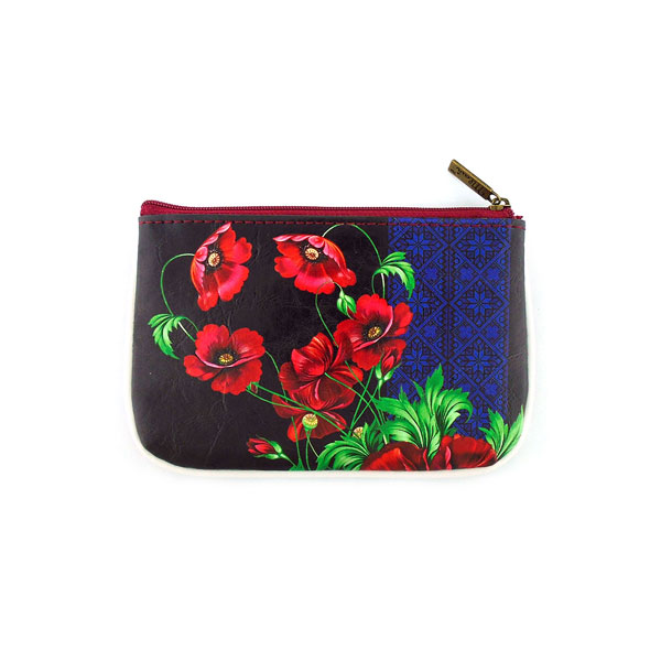 Mlavi Ukraine collection unique and beautiful vegan small pouche/coin purse with Ukrainian art and craft inspired prints for wholesale and online shopping