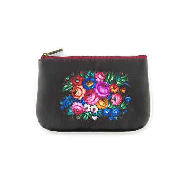Mlavi Ukraine collection unique and beautiful vegan small pouche/coin purse with Ukrainian art and craft inspired prints for wholesale and online shopping