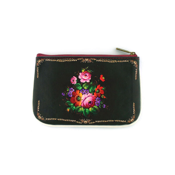 Mlavi Ukraine collection unique and beautiful vegan small pouche/coin purse with Ukrainian art and craft inspired prints for wholesale and online shopping